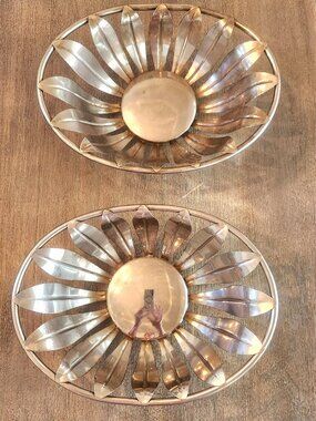Vintage Silver Plated Decorative Matching Floral Shaped Bowls